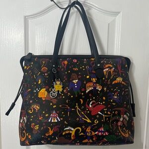 Piero Guidi Black Multicolor Tote Bag
